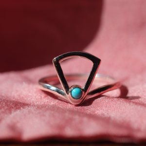 ISHTAR – Bague en argent 935 Fairmined sertie d&rsquo;une turquoise